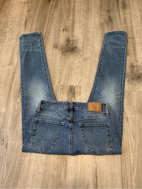 AERO | Classic Blue Denim Jeans with Leather Patch